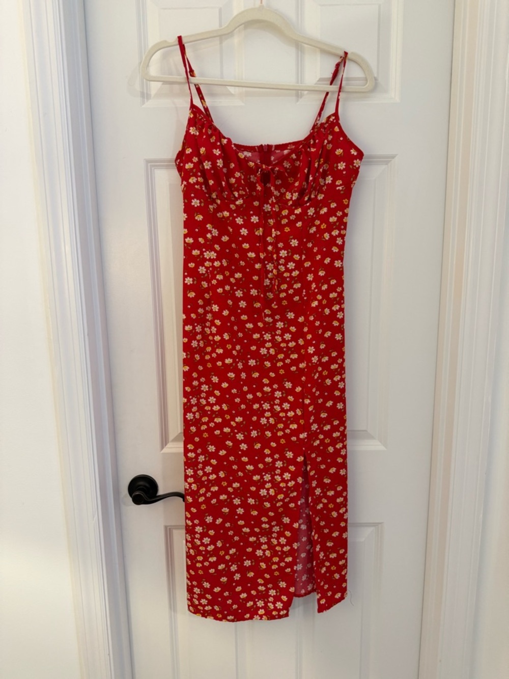 Romantic Red Floral Midi Dress | European Summer | Date Night Luxe - Picture 4 of 7